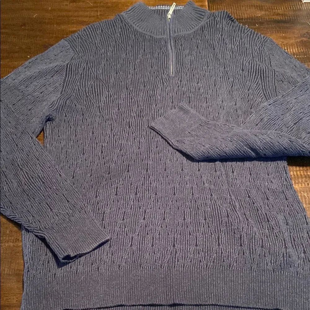 Men's Navy Tommy Bahama Quarter Zip Sweater XL